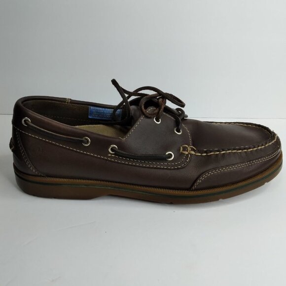 Rockport Washable Footwear Brown Leather Boat Shoes Loafers Size 11.5M - Picture 9 of 14